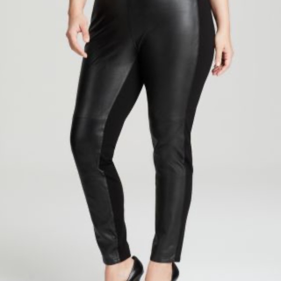 Eileen Fisher Plus Leather Front Leggings - Picture 5 of 5